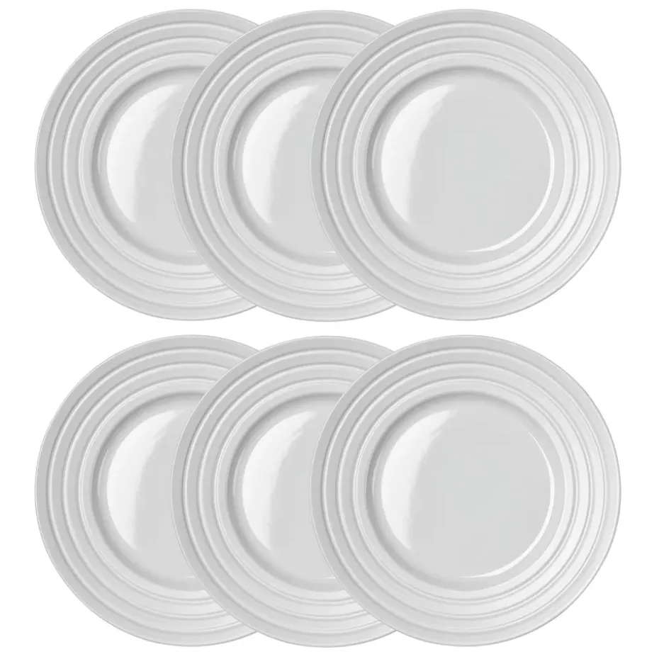 6 Platos Lines Ø27 cm, blanco
