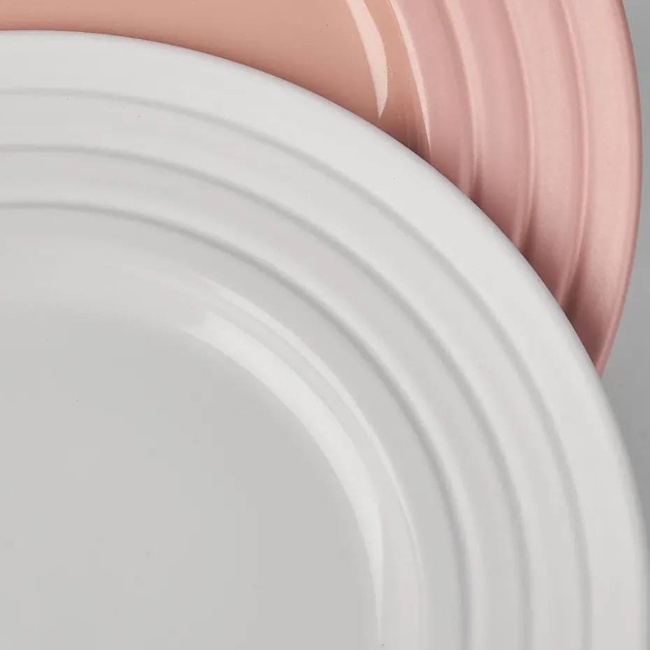 6 Platos Lines Ø27 cm, blanco
