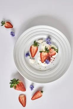6 Platos Lines Ø27 cm, blanco