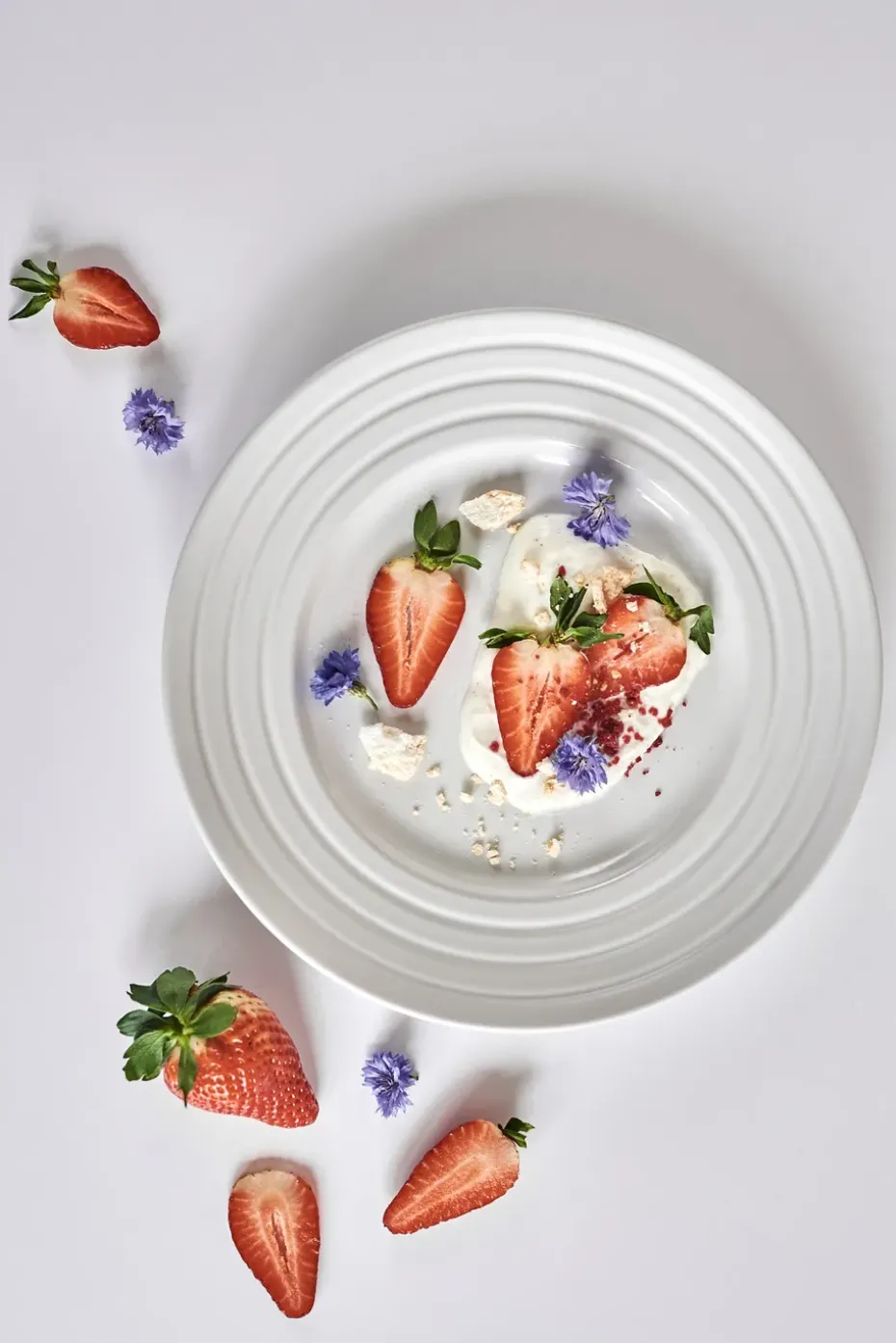 6 Platos Lines Ø27 cm, blanco