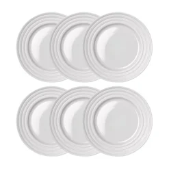 6 Platos Lines Ø21 cm, blanco