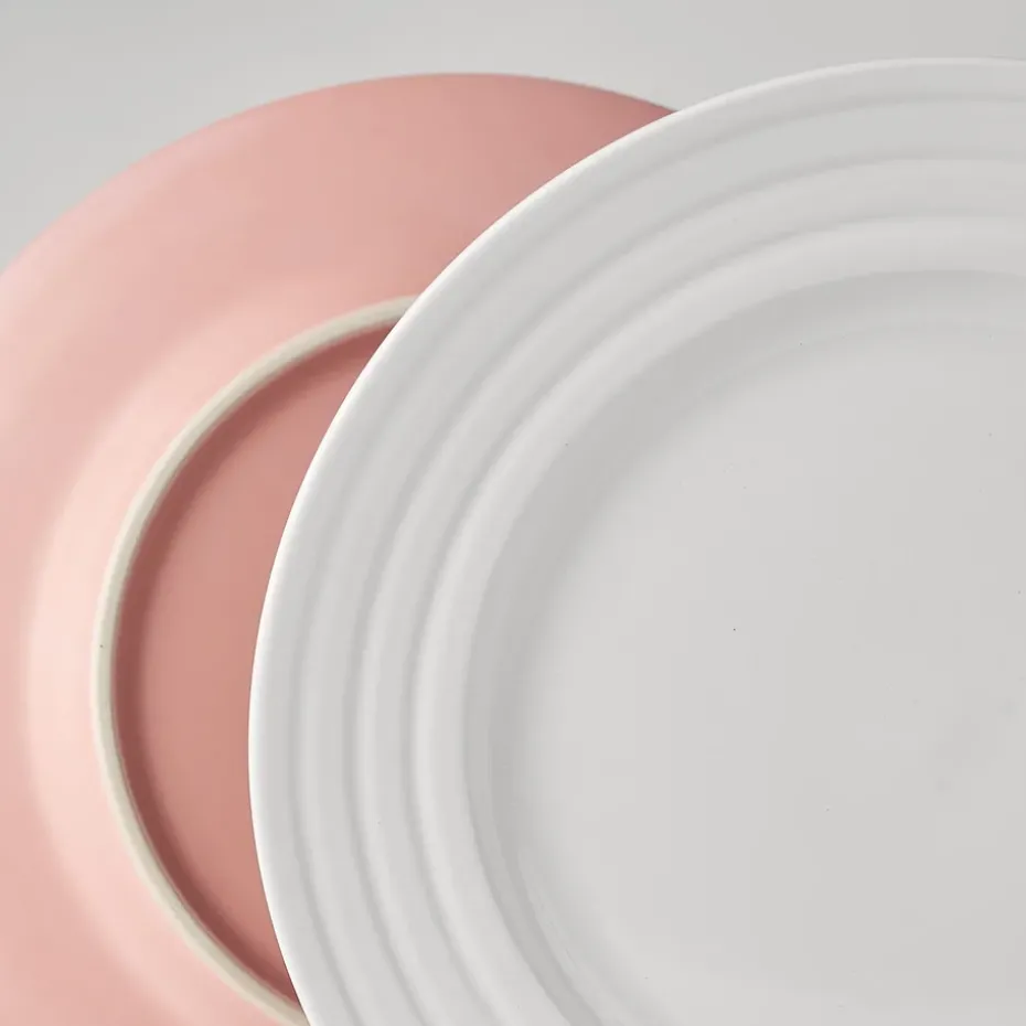 6 Platos Lines Ø21 cm, blanco