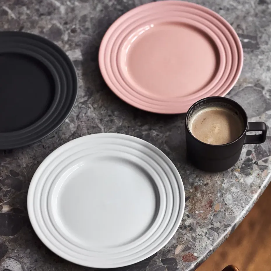 6 Platos Lines Ø21 cm, blanco