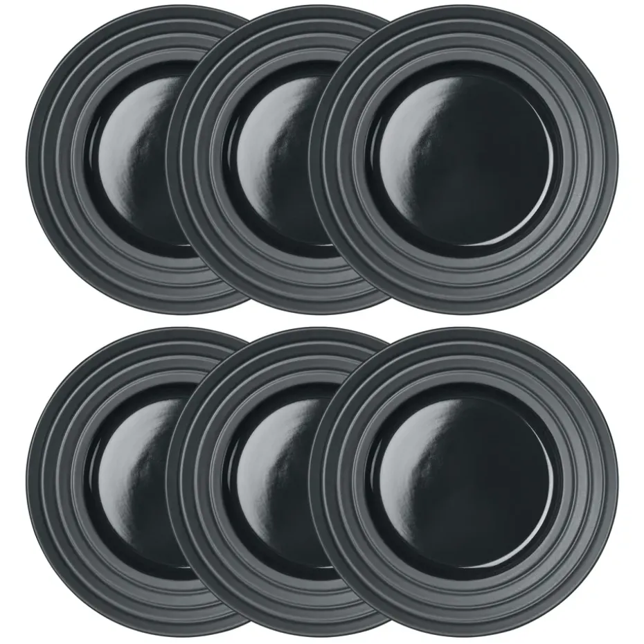 6 Platos Lines Ø27 cm, gris oscuro
