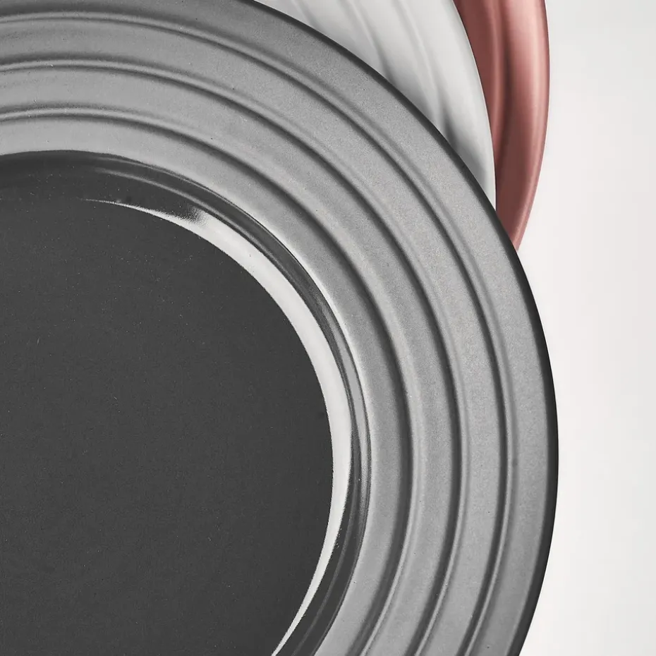 6 Platos Lines Ø27 cm, gris oscuro