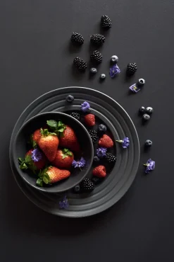 6 Platos Lines Ø27 cm, gris oscuro