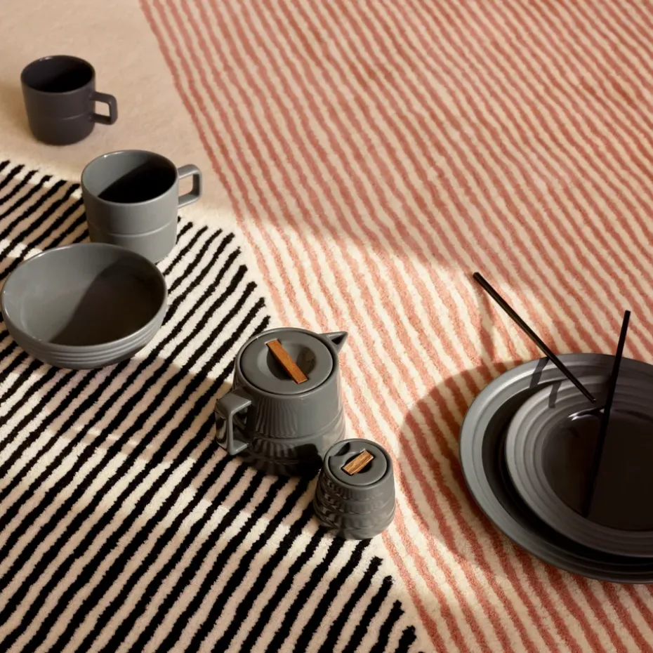 6 Platos Lines Ø27 cm, gris oscuro