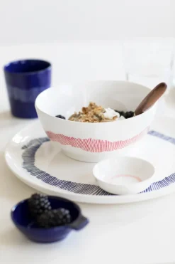 2 Platos Ottolenghi Feast L Ø26 cm, White stripes-blue