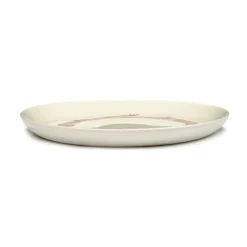 2 Platos Ottolenghi Feast S Ø19 cm, White stripes-red