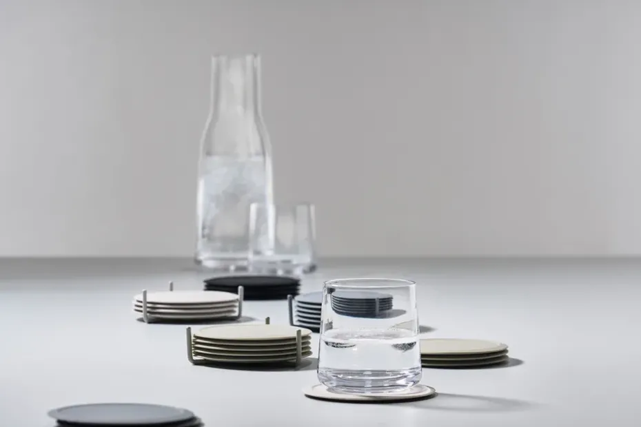 6 Posavasos con soporte Singles, Warm grey