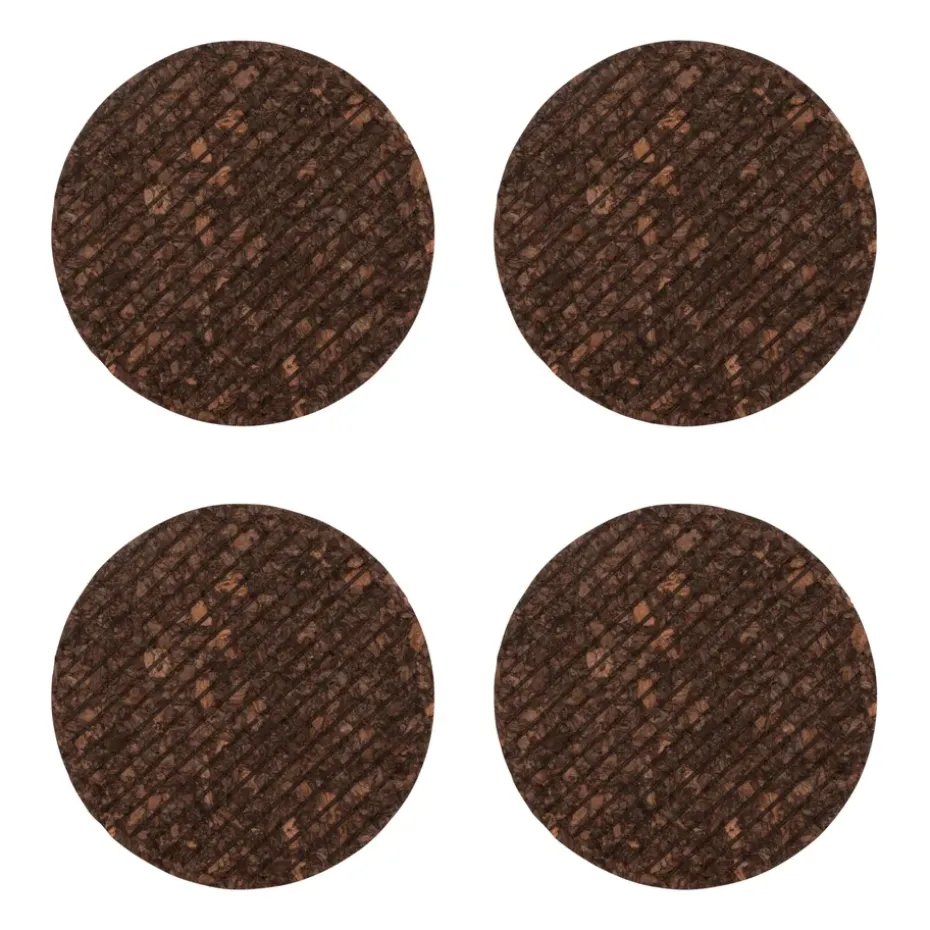 4 Posavasos de corcho Dante, marrón