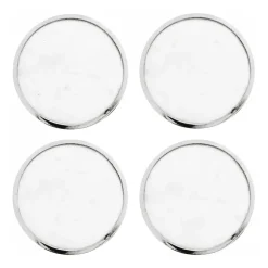 4 Posavasos Hilke Collection, blanco mármol-latón niquelado