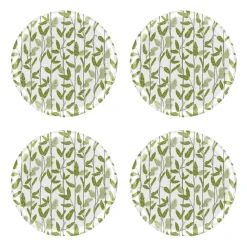 4 Posavasos Mougli Green Ø11 cm, Green-white