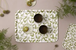 4 Posavasos Mougli Green Ø11 cm, Green-white