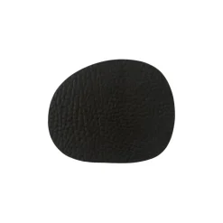 6 Posavasos Raw cuero, Black buffalo (negro)