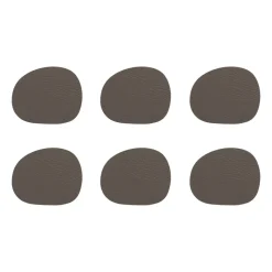 6 Posavasos Raw cuero, Clay (marrón)