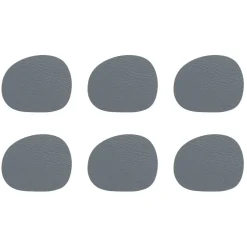 6 Posavasos Raw cuero, Grey buffalo (gris)