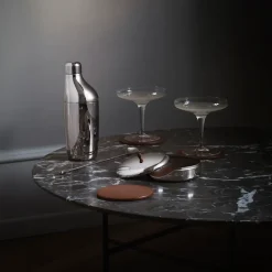 4 Posavasos Sky, cuero marrón