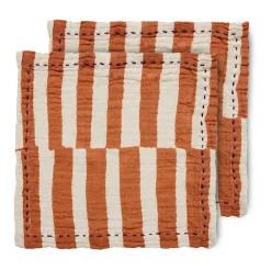 2 Servilletas de algodón Striped 30x30 cm, Tangerine