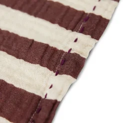 2 Servilletas de algodón Striped 30x30 cm, Burgundy