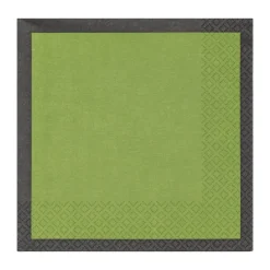 20 Servilletas de papel Play 33x33 cm, Verde musgo-negro