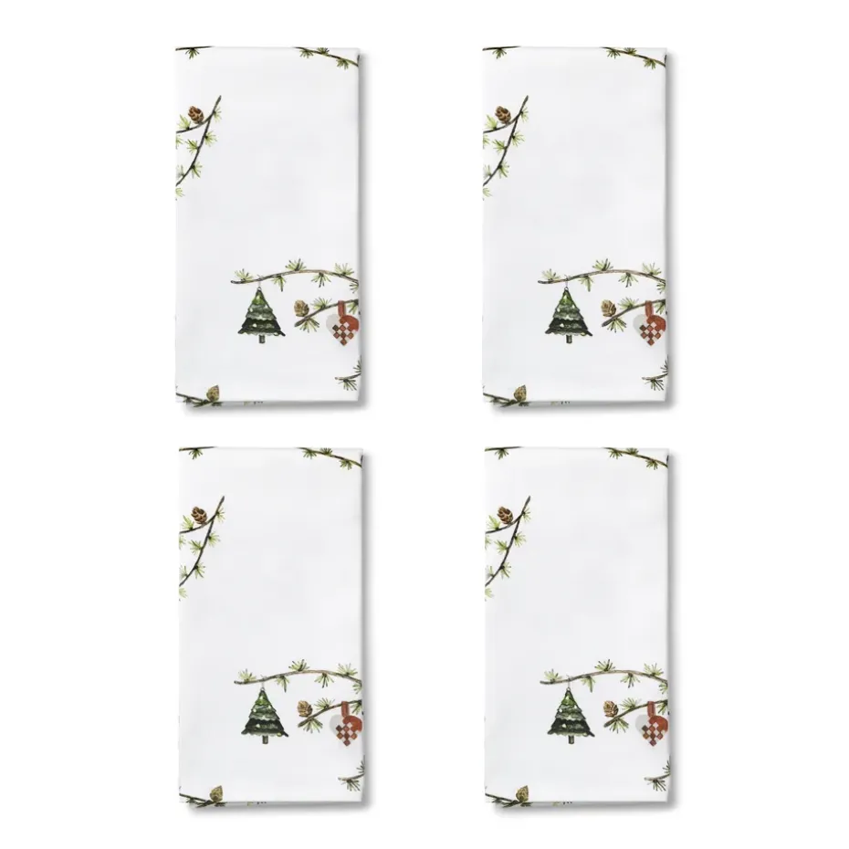 4 Servilletas de tela Hammershøi Christmas 45x45 cm, blanco