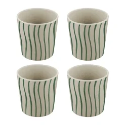 4 Tazas Connect S 19 cl, Monstera stripes