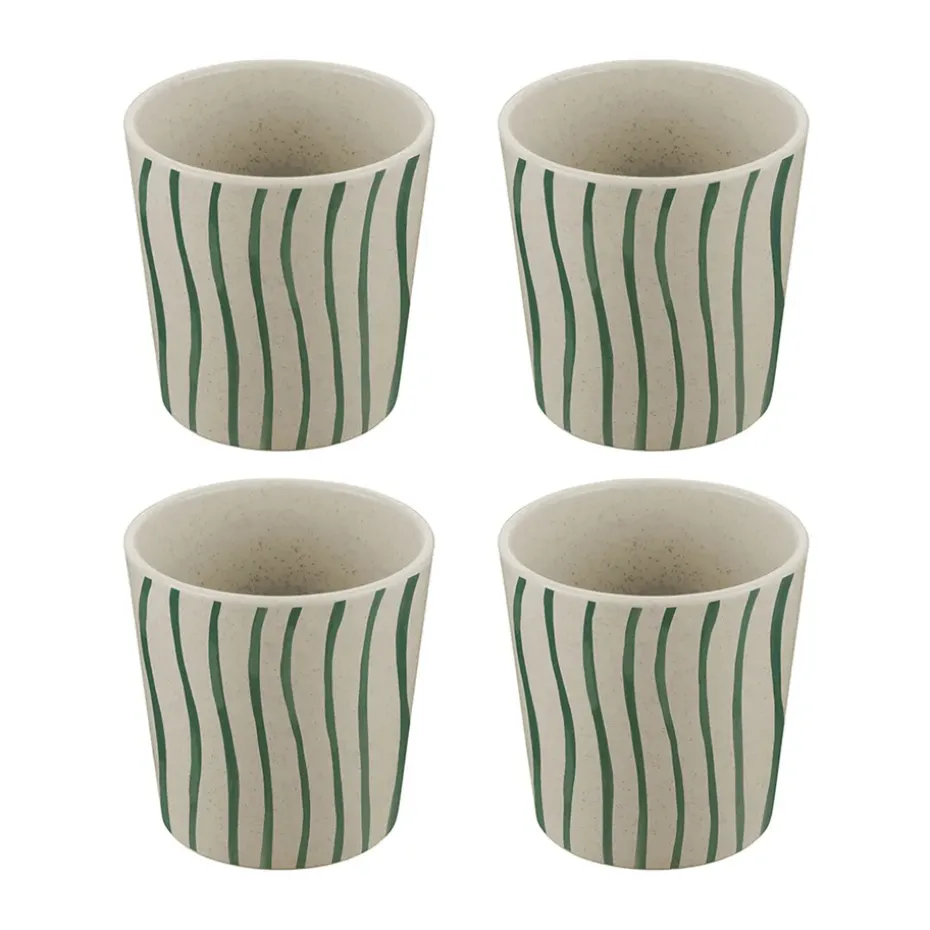 4 Tazas Connect S 19 cl, Monstera stripes
