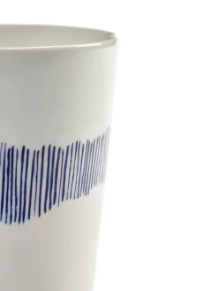 4 Tazas de té Ottolenghi Feast 33 cl, White stripes-blue
