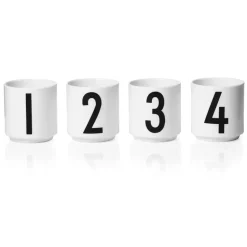 4 Tazas espresso Design Letters, White