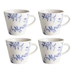 4 Tazas Havspil 30 cl, azul-blanco