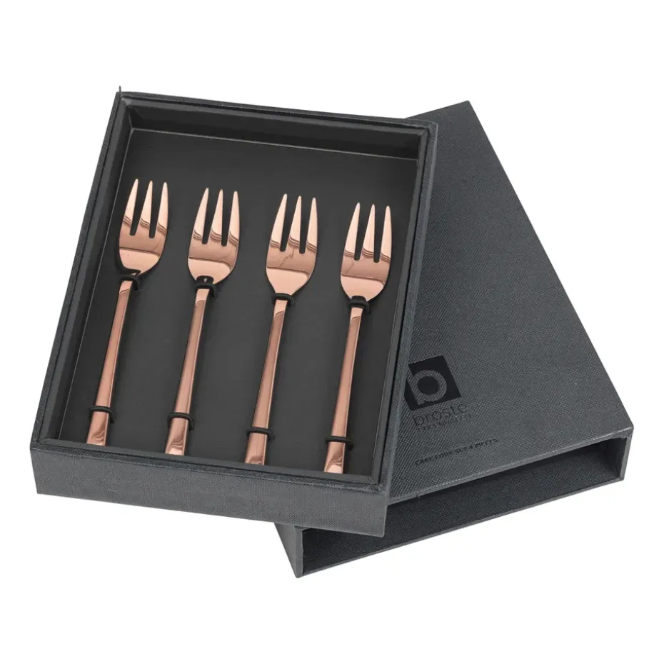 4 Tenedores para tarta Hune, titanium espresso