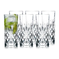 6 Vasos alargados Melodia 36 cl, Cristal