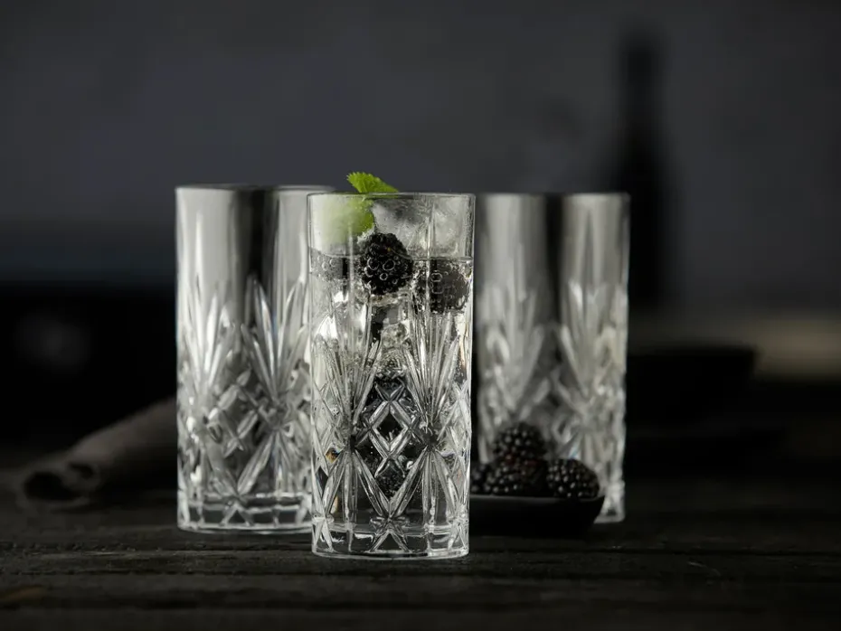 6 Vasos alargados Melodia 36 cl, Cristal