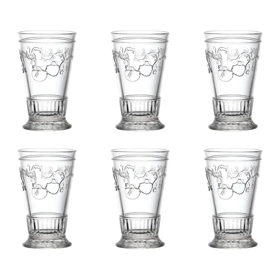6 Vasos alargados Versailles 33 cl, Transparente