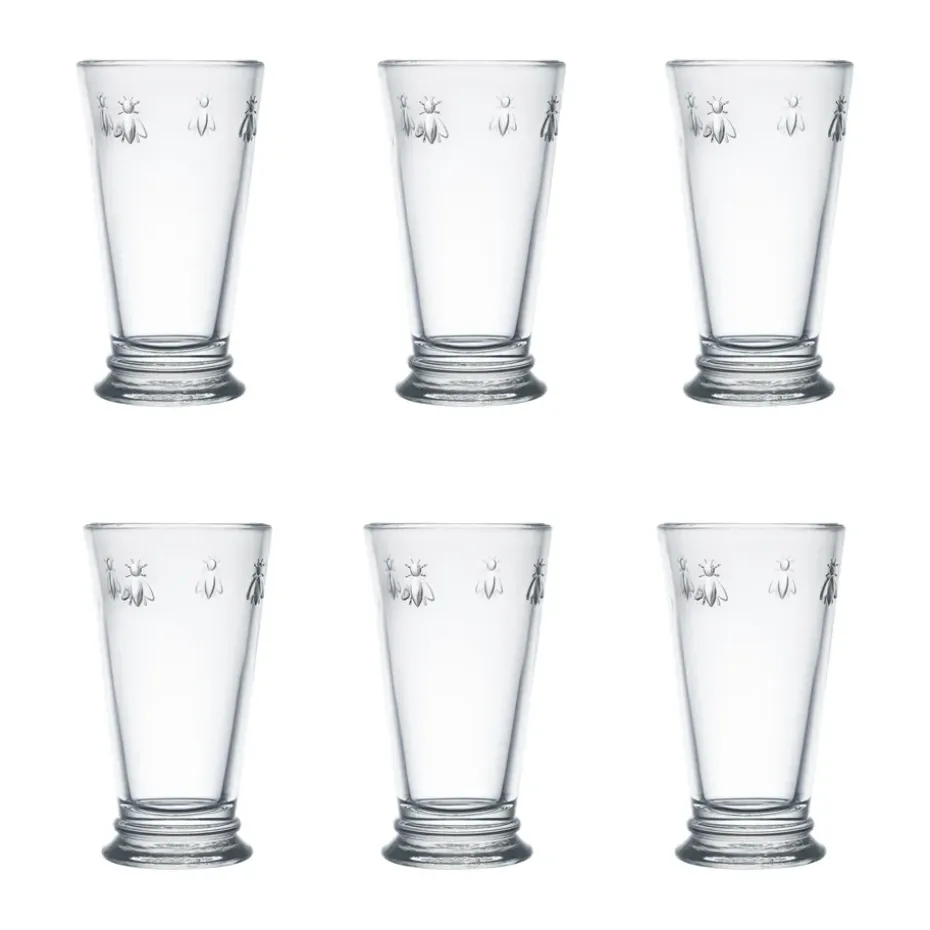 6 Vasos de bebidas Abeille 46 cl, Transparente