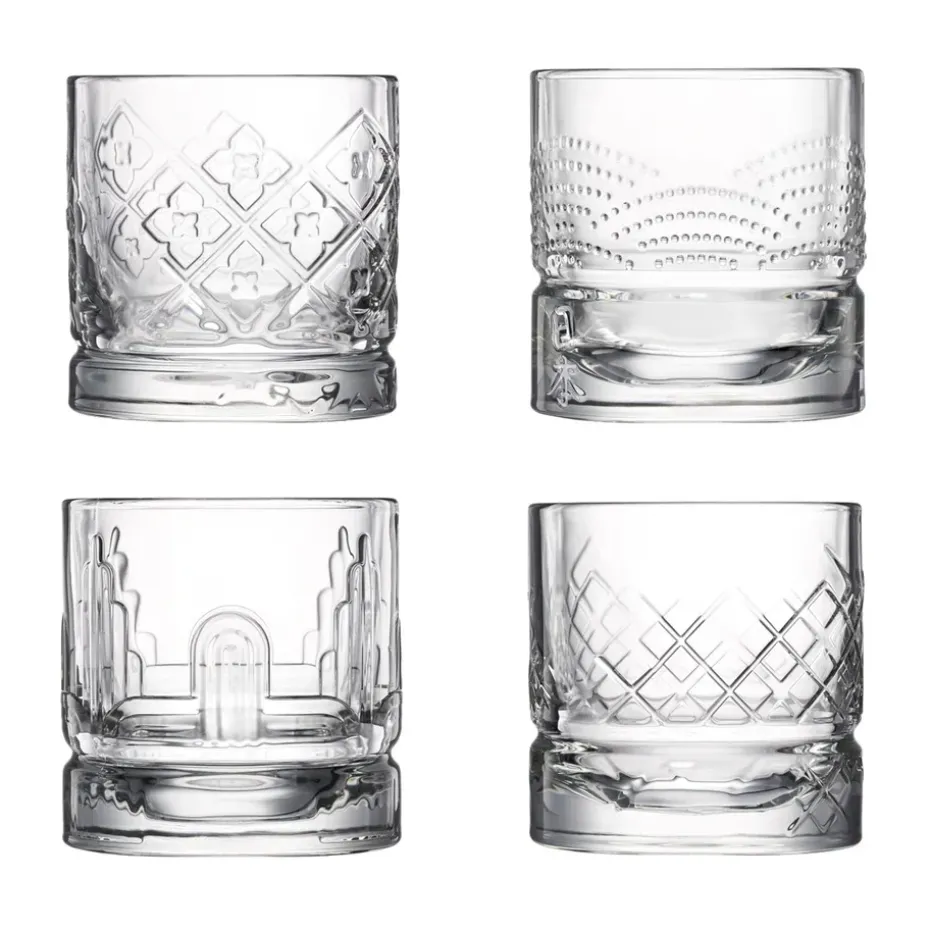 4 Vasos de whisky Dandy, Transparente