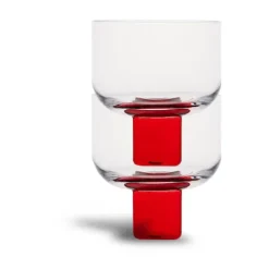 2 Vasos Victoria 35 cl, Rojo-transparente