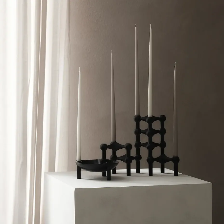 6 Velas cónicas STOFF de ester & erik, Warm grey