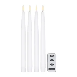 4 Velas LED Bright 28,5 cm con control remoto, blanco