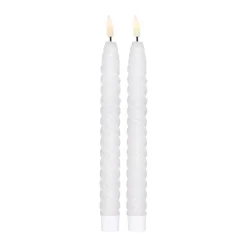 2 Velas LED Twisted 25 cm, blanco
