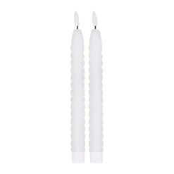 2 Velas LED Twisted 25 cm, blanco