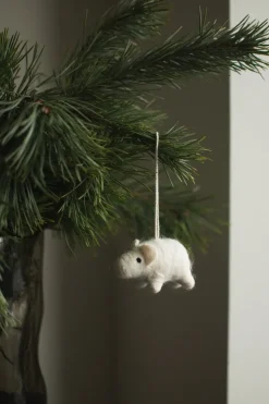 Adorno colgante Hanging pig, Blanco