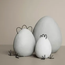 Adorno de pascua Heavy Hen hormigón, grande