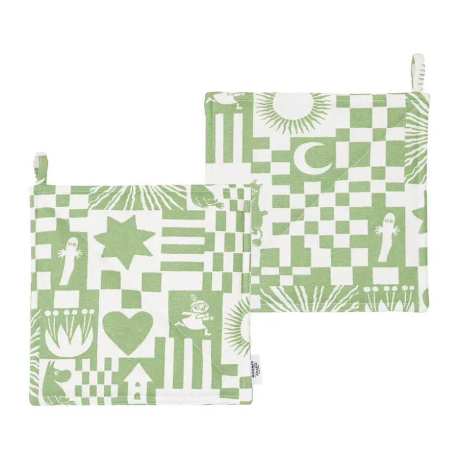 Agarraderas Moomin Party 22x22 cm 2-pack, Verde