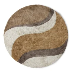 Alfombra de baño Natural waves Ø120 cm, Natural multicolours