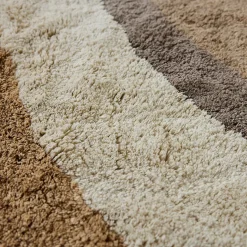 Alfombra de baño Natural waves Ø120 cm, Natural multicolours