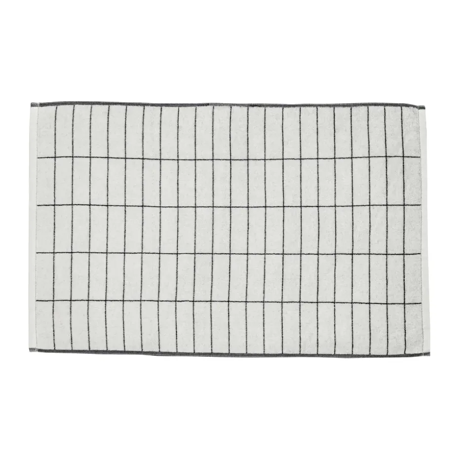 Alfombra de baño Tile Stone 50x80 cm, Negro-off white