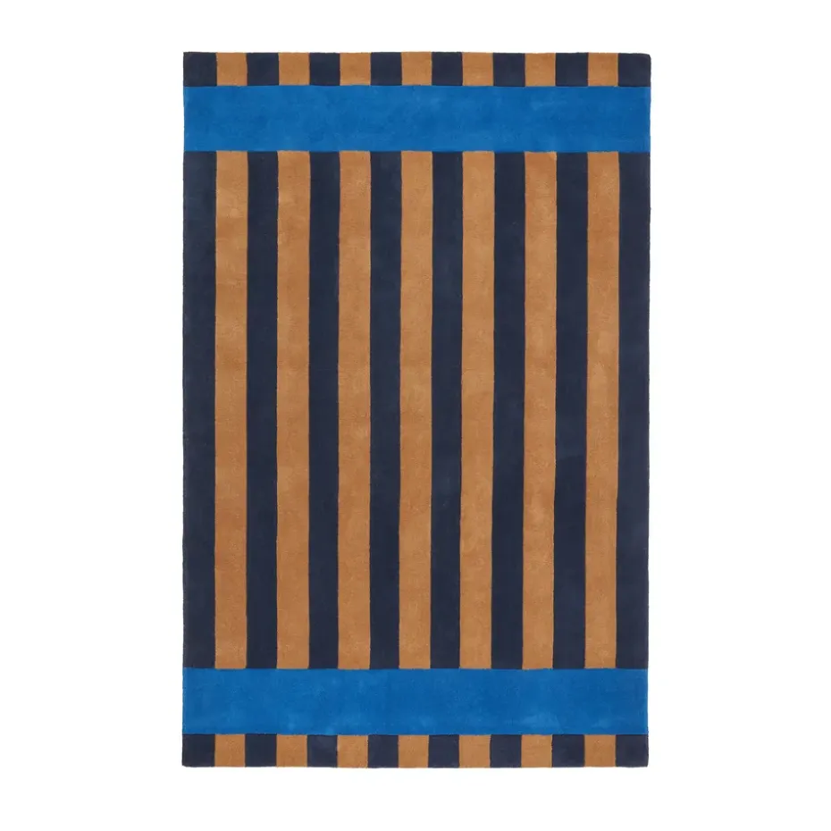 Alfombra de lana Aisles, Azul, 170x240 cm