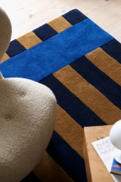 Alfombra de lana Aisles, Azul, 170x240 cm